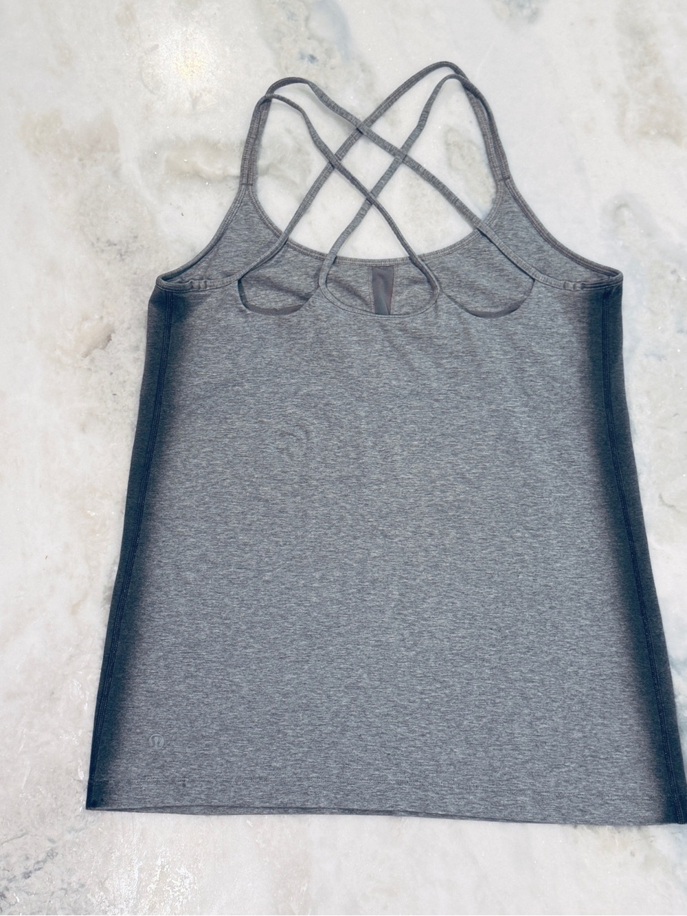 Lululemon Tank Top Heathered Grey Ombre Workout Top Built In Bra Size 12